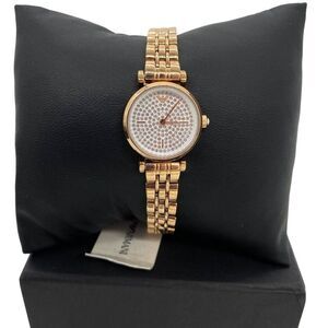 Emporio Armani Gianni Rose Gold Crystal Pave  Watch AR11266 New